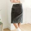 The Main Street Exchange 'Ember' Corduroy Skirt In Charcoal FINAL SALE Exclusive Designs