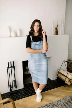 The Main Street Exchange Exclusive Designs 'Emerson' Light Denim Skirt Overalls