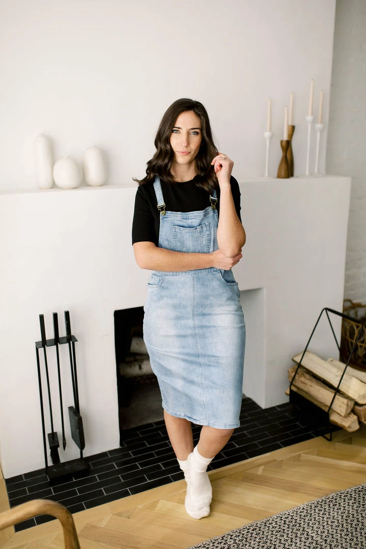 The Main Street Exchange Exclusive Designs 'Emerson' Light Denim Skirt Overalls 1 The Main Street Exchange Exclusive Designs 'Emerson' Light Denim Skirt Overalls