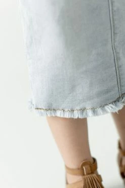 THE MAIN STREET EXCHANGE Exclusive Designs 'Sara' Girl Classic Denim Skirt In Light Wash