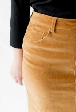 The Main Street Exchange 'Ember' Corduroy Skirt In Camel FINAL SALE 14 The Main Street Exchange 'Ember' Corduroy Skirt In Camel FINAL SALE