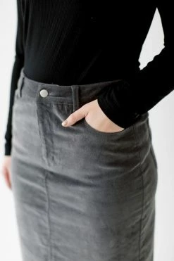 The Main Street Exchange 'Ember' Corduroy Skirt In Charcoal FINAL SALE Exclusive Designs 10 The Main Street Exchange 'Ember' Corduroy Skirt In Charcoal FINAL SALE Exclusive Designs