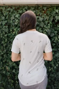 Polagram Tops/Cardigans 'Easton' Embroidered Leaf Print Top In Ivory FINAL SALE 8 Polagram Tops/Cardigans 'Easton' Embroidered Leaf Print Top In Ivory FINAL SALE