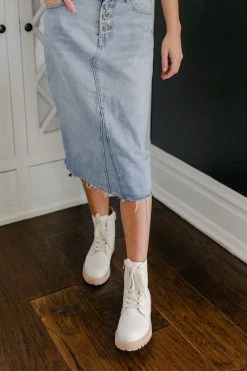 KKE ORIGINALS Shoes 'Oslo' Lace Up High Ankle Boots In Ivory