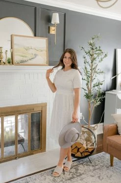 Polagram 'Serenity' Lace Midi Dress In Ivory FINAL SALE