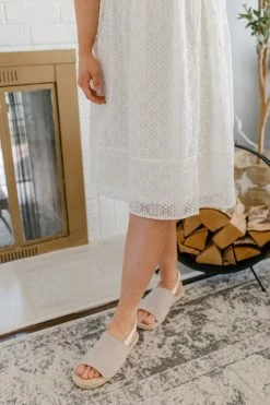 Polagram 'Serenity' Lace Midi Dress In Ivory FINAL SALE