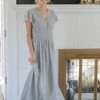 Tea N Rose 'Maeve' Lace Bodice Maxi Dress In Light Sage FINAL SALE