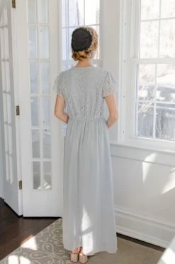 Tea N Rose 'Maeve' Lace Bodice Maxi Dress In Light Sage FINAL SALE