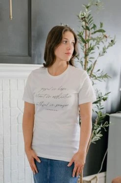 Oat Collective Tops/Cardigans 'Joyful In Hope' Graphic Tee In Ivory