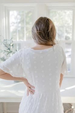 Mikarose 'Selah' Swiss Dot Swing Dress In Ivory FINAL SALE Dresses