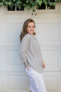 Tea N Rose 'Aden' Turtleneck Sweater In Heather Grey FINAL SALE