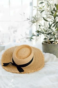 Queens 'Brunswick' Ribbon Trim Raffia Hat Accessories