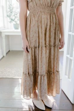 Mikarose 'Elizabeth' Floral Maxi Dress In Taupe Dresses 8 Mikarose 'Elizabeth' Floral Maxi Dress In Taupe Dresses