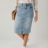 The Main Street Exchange 'Leah' Denim Skirt In Light Wash