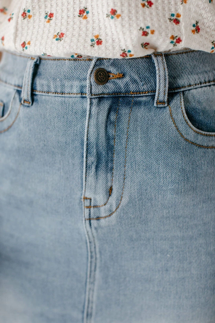 The Main Street Exchange 'Leah' Denim Skirt In Light Wash 7 The Main Street Exchange 'Leah' Denim Skirt In Light Wash