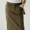 The Main Street Exchange 'Leah' Skirt In Muted Olive FINAL SALE Skirts