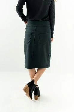 The Main Street Exchange 'Sara' Knit Denim Skirt In Forest Green FINAL SALE Skirts 9 The Main Street Exchange 'Sara' Knit Denim Skirt In Forest Green FINAL SALE Skirts