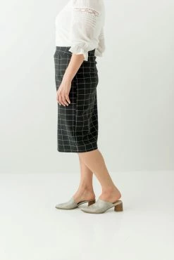 The Main Street Exchange Exclusive Designs 'Anna' Skirt In Charcoal Windowpane FINAL SALE 6 The Main Street Exchange Exclusive Designs 'Anna' Skirt In Charcoal Windowpane FINAL SALE