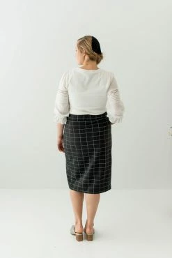 The Main Street Exchange Exclusive Designs 'Anna' Skirt In Charcoal Windowpane FINAL SALE 7 The Main Street Exchange Exclusive Designs 'Anna' Skirt In Charcoal Windowpane FINAL SALE