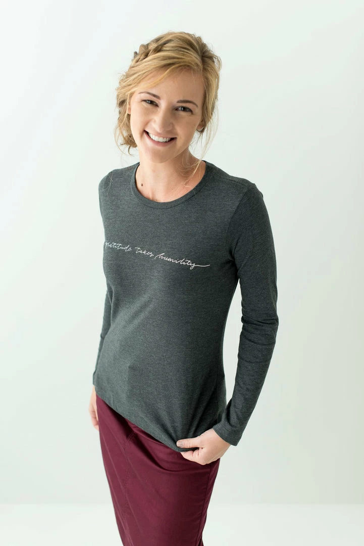 The Main Street Exchange "Gratitude" Long Sleeve Graphic Tee FINAL SALE 2 The Main Street Exchange "Gratitude" Long Sleeve Graphic Tee FINAL SALE