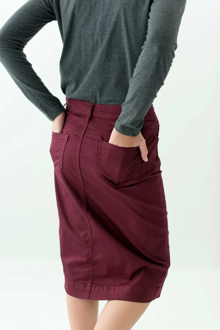 The Main Street Exchange 'Leah' Skirt In Mulberry FINAL SALE Denim 3 The Main Street Exchange 'Leah' Skirt In Mulberry FINAL SALE Denim