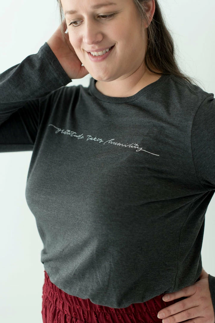 The Main Street Exchange "Gratitude" Long Sleeve Graphic Tee FINAL SALE 1 The Main Street Exchange "Gratitude" Long Sleeve Graphic Tee FINAL SALE