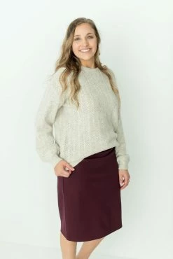 The Main Street Exchange 'Anna' Skirt In Wine FINAL SALE Exclusive Designs
