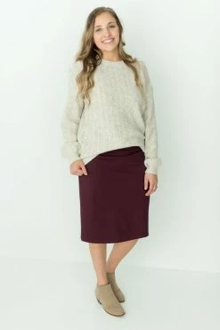 The Main Street Exchange 'Anna' Skirt In Wine FINAL SALE Exclusive Designs