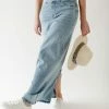 The Main Street Exchange Exclusive Designs 'Sara' Ankle Length Denim Skirt Light Wash