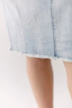 The Main Street Exchange Exclusive Designs 'Lily' Light Denim Knee Length Skirt 13 The Main Street Exchange Exclusive Designs 'Lily' Light Denim Knee Length Skirt