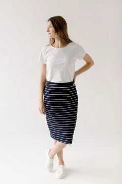 The Main Street Exchange 'Anna' Skirt In Navy With White Stripes FINAL SALE 15 The Main Street Exchange 'Anna' Skirt In Navy With White Stripes FINAL SALE