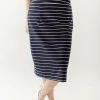 The Main Street Exchange 'Anna' Skirt In Navy With White Stripes FINAL SALE