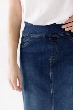 The Main Street Exchange Exclusive Designs 'Sara' Classic Long Denim Skirt Dark Wash 9 The Main Street Exchange Exclusive Designs 'Sara' Classic Long Denim Skirt Dark Wash