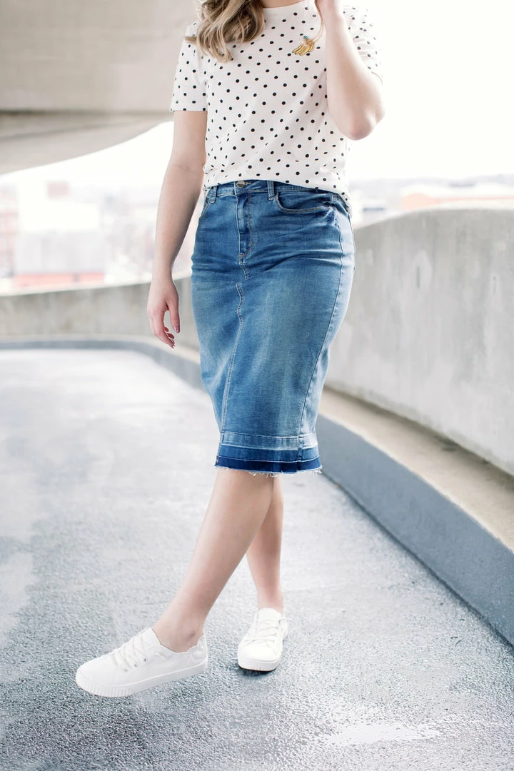 The Main Street Exchange 'Esme' Medium Wash Denim Skirt 5 The Main Street Exchange 'Esme' Medium Wash Denim Skirt