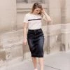 The Main Street Exchange 'Esme' Vintage Black Denim Skirt FINAL SALE