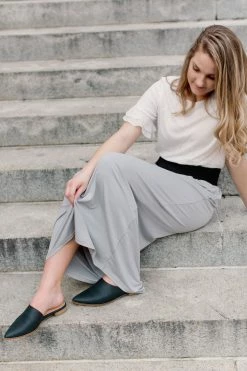 The Main Street Exchange 'Claire' Skirt In Harbor Grey Exclusive Designs