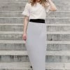The Main Street Exchange 'Claire' Skirt In Harbor Grey Exclusive Designs