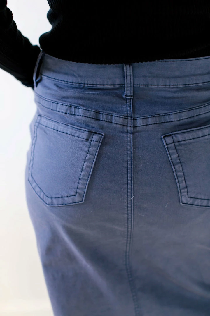 The Main Street Exchange Skirts 'Leah' Skirt In Smoke Blue FINAL SALE 5 The Main Street Exchange Skirts 'Leah' Skirt In Smoke Blue FINAL SALE