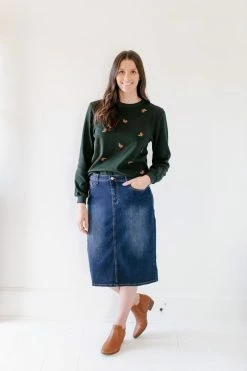 The Main Street Exchange 'Wren' Classic Denim Skirt