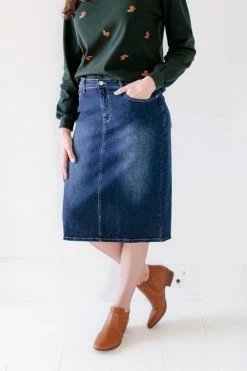 The Main Street Exchange 'Wren' Classic Denim Skirt