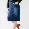The Main Street Exchange 'Wren' Classic Denim Skirt FINAL SALE