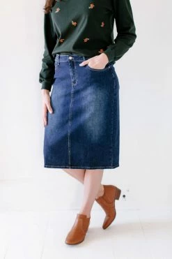 The Main Street Exchange 'Wren' Classic Denim Skirt FINAL SALE