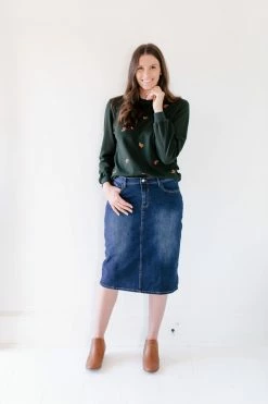 The Main Street Exchange 'Wren' Classic Denim Skirt