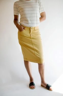 The Main Street Exchange 'Leah' Skirt In Vintage Gold FINAL SALE