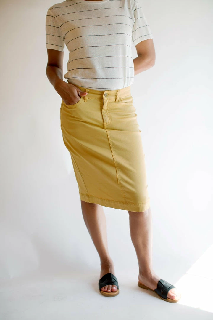 The Main Street Exchange 'Leah' Skirt In Vintage Gold FINAL SALE 1 The Main Street Exchange 'Leah' Skirt In Vintage Gold FINAL SALE