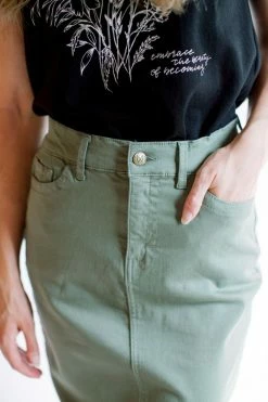 The Main Street Exchange 'Leah' Skirt In Dusty Olive FINAL SALE 9 The Main Street Exchange 'Leah' Skirt In Dusty Olive FINAL SALE