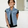 Innocence 'Logan' Girl Distressed Denim Vest FINAL SALE