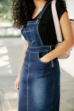 The Main Street Exchange 'Emerson' Dark Denim Skirt Overalls Exclusive Designs 21 The Main Street Exchange 'Emerson' Dark Denim Skirt Overalls Exclusive Designs