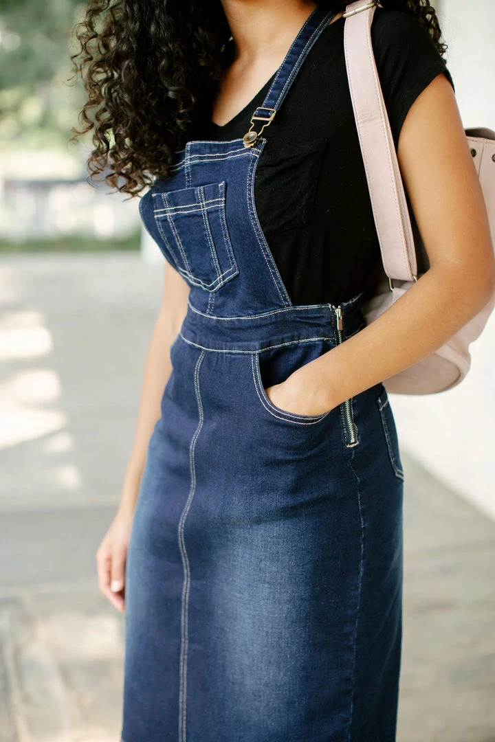 The Main Street Exchange 'Emerson' Dark Denim Skirt Overalls Exclusive Designs 10 The Main Street Exchange 'Emerson' Dark Denim Skirt Overalls Exclusive Designs