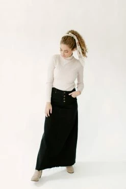 The Main Street Exchange Exclusive Designs 'Haven' Long Denim Skirt In Black
